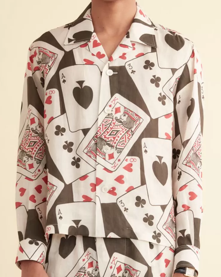 Outlet BODE Ace Of Spades Long Sleeve Shirt Black/Multli