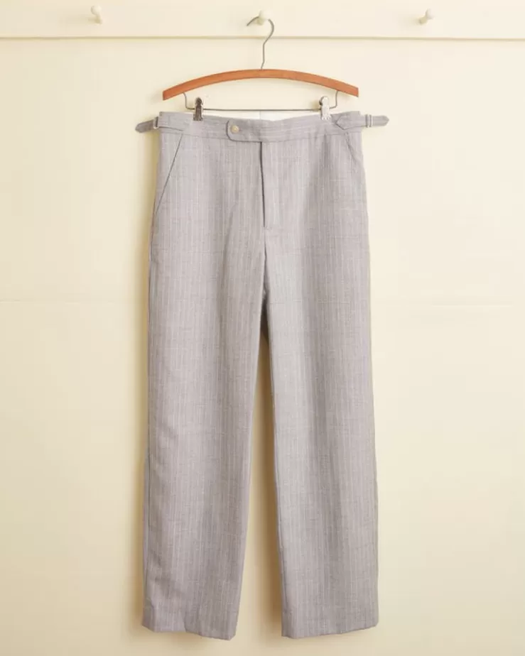 Shop BODE Argent Stripe Trousers - 31 Grey