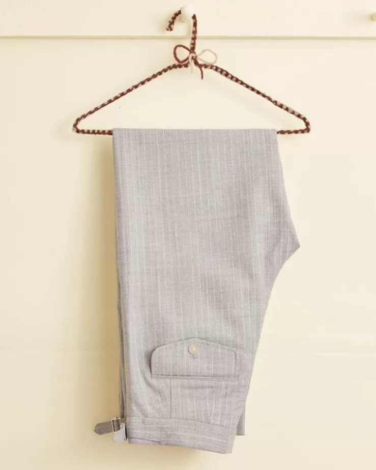 Shop BODE Argent Stripe Trousers - 31 Grey