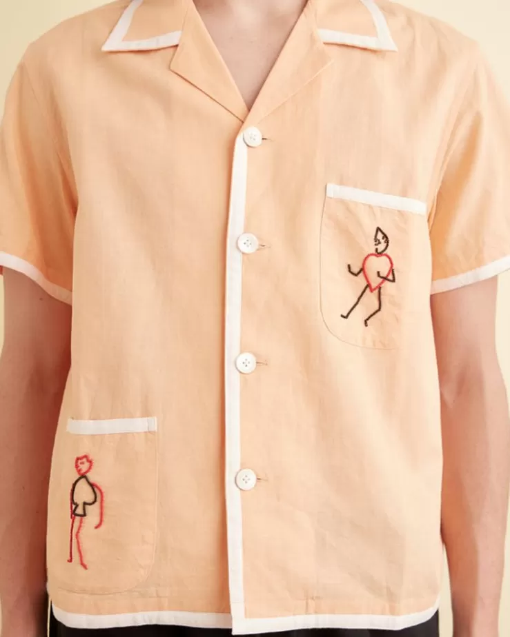 Hot BODE Beaded Blackjack Short Sleeve Shirt Sherbet