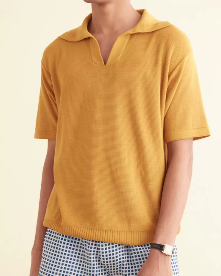 Fashion BODE Boxy Polo Mustard