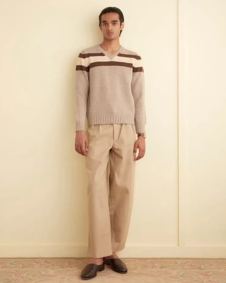 Outlet BODE Brewster V-Neck Tan