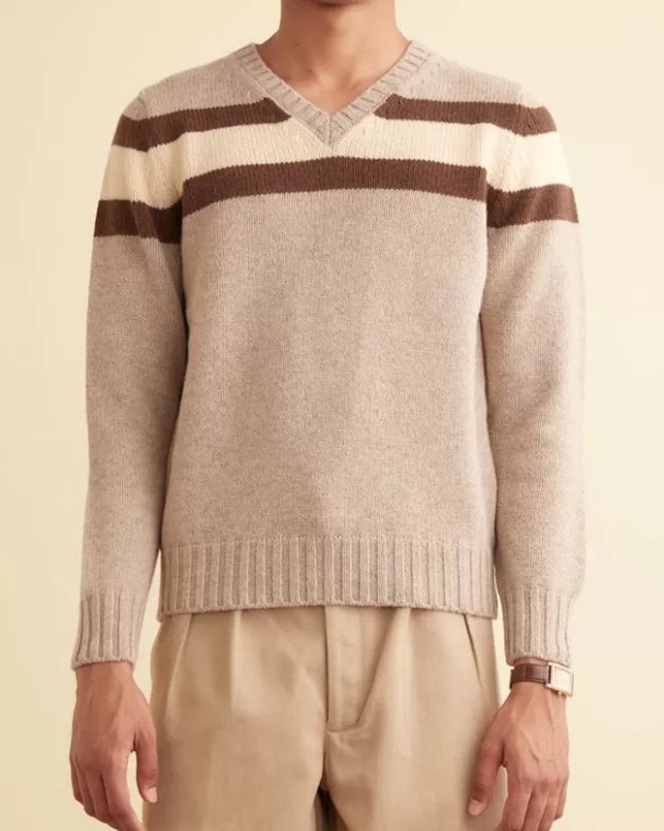 Outlet BODE Brewster V-Neck Tan