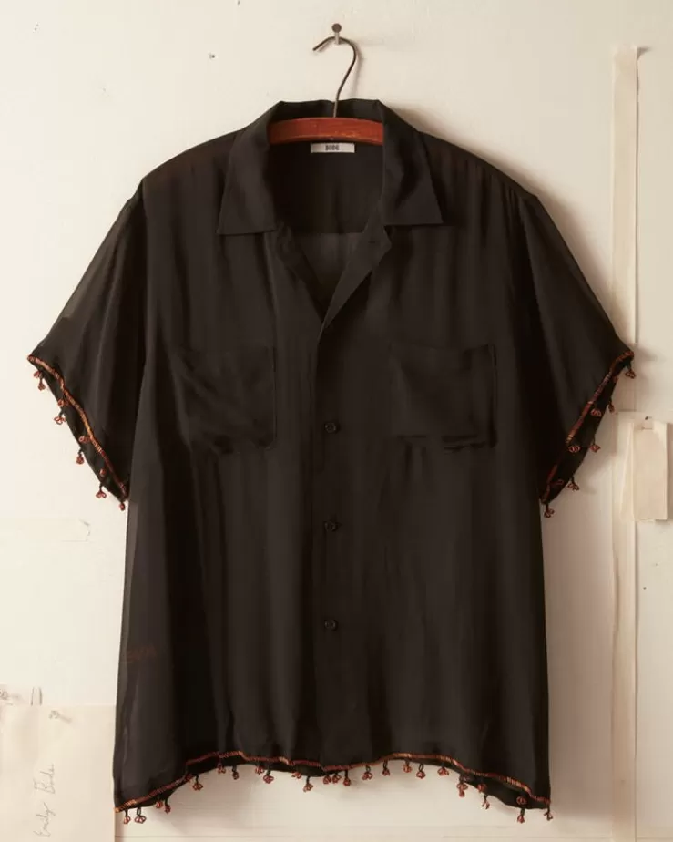 Flash Sale BODE Bugle Bead Trim Short Sleeve Shirt