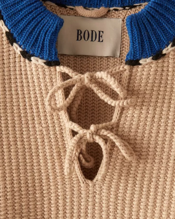 Flash Sale BODE Cape Cod Cross Stitch Pullover - Tan