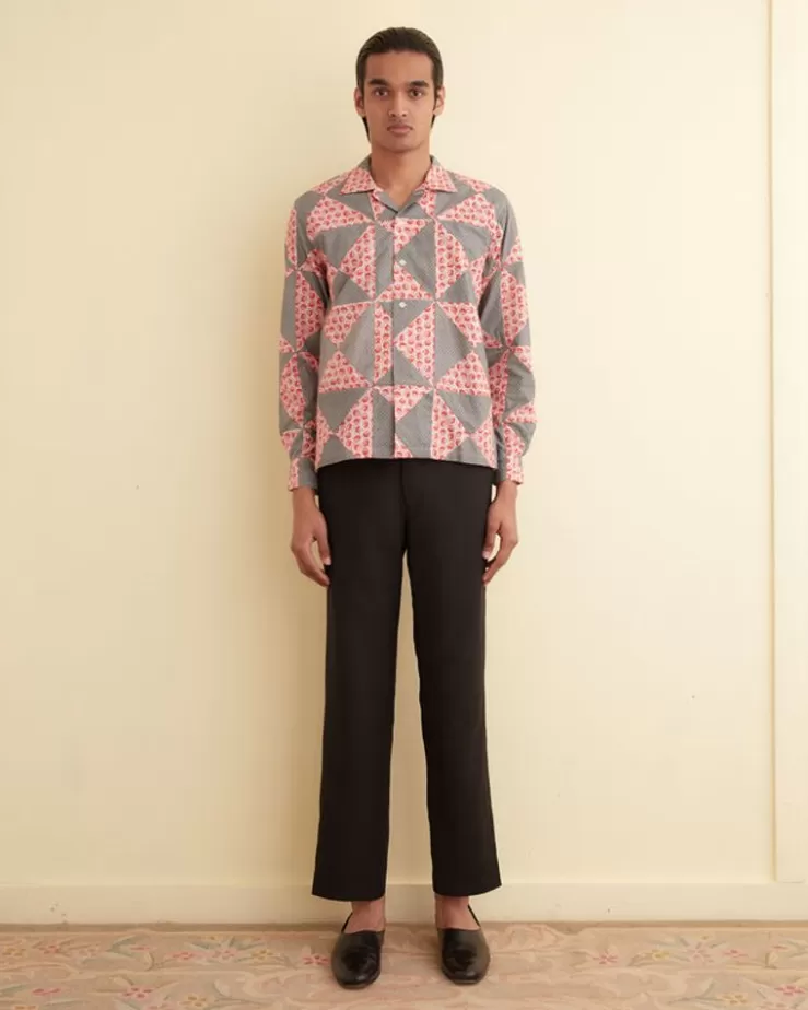 Outlet BODE Deco Puzzle Patchwork Long Sleeve Shirt