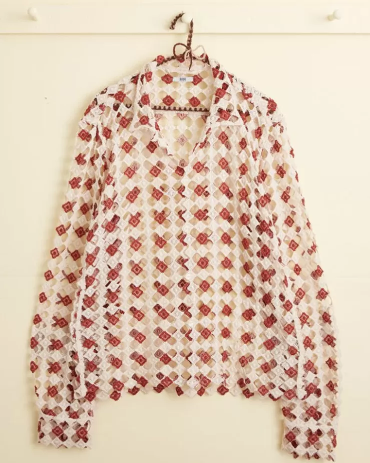Clearance BODE Diamond Lace Long Sleeve Shirt