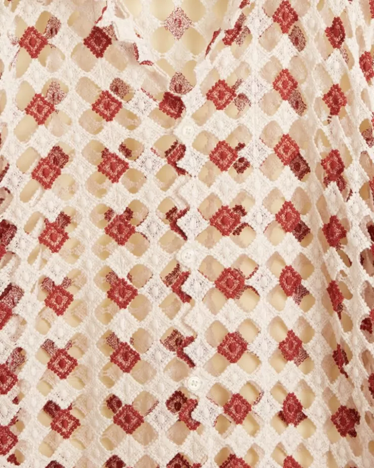 Clearance BODE Diamond Lace Long Sleeve Shirt