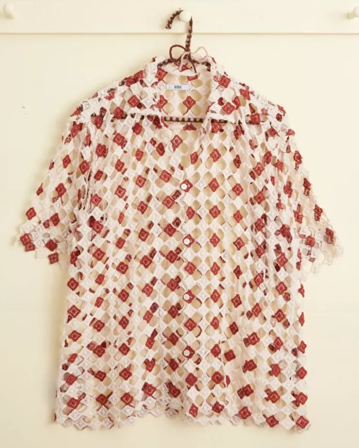 Outlet BODE Diamond Lace Short Sleeve Shirt