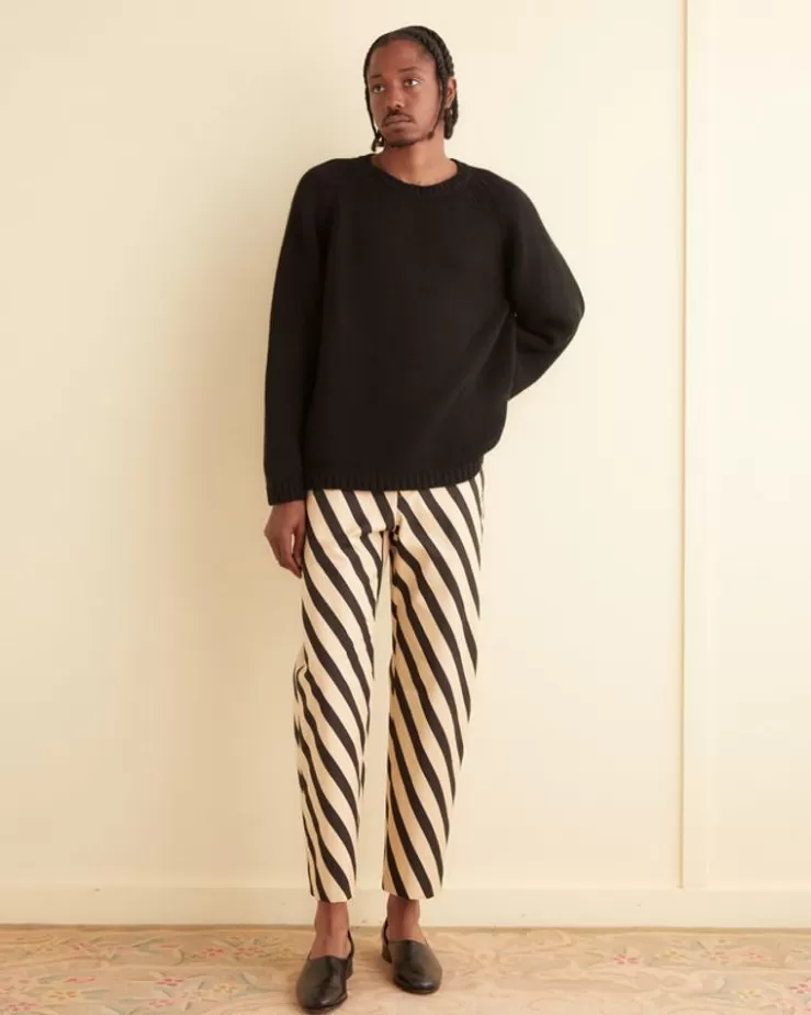 Flash Sale BODE Domino Stripe Trousers Ecru/Black