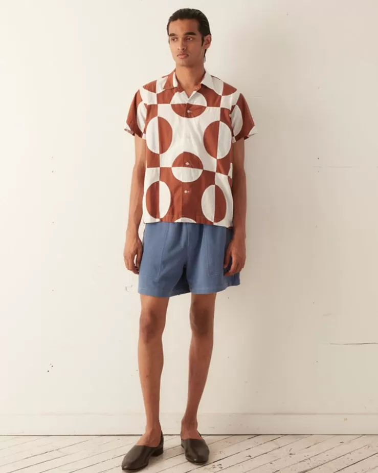 Clearance BODE Duo Oval Patchwork Short Sleeve Shirt
