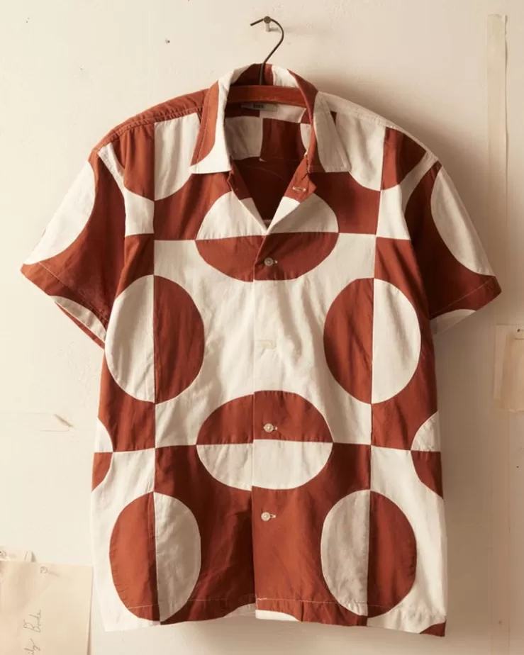 Clearance BODE Duo Oval Patchwork Short Sleeve Shirt