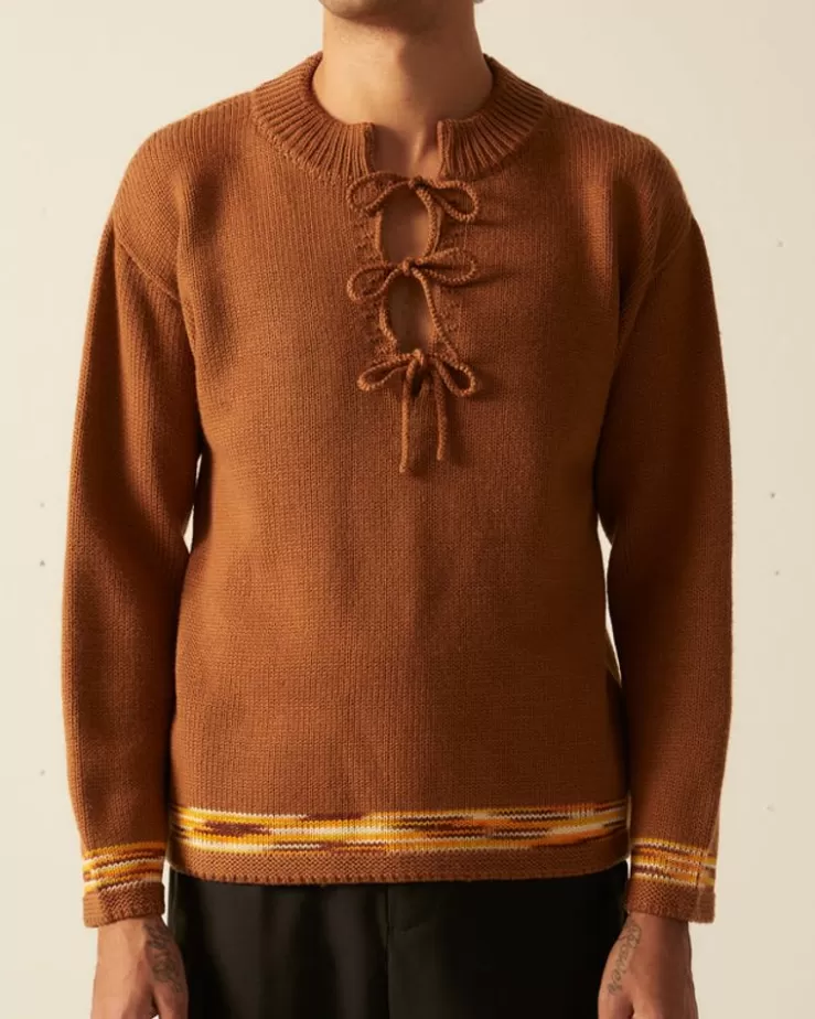 Clearance BODE Edge Trim Pullover - Brown