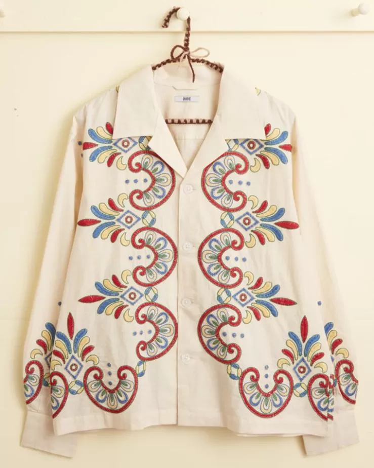 Fashion BODE Embroidered Carnival Long Sleeve Shirt
