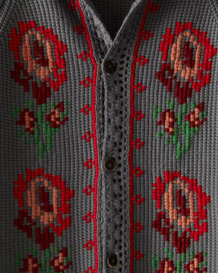 Flash Sale BODE Fleur Cross Stitch Cardigan