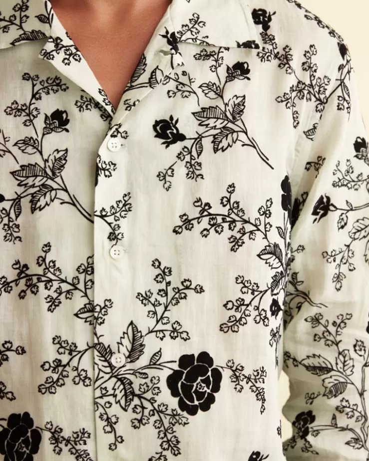 Flash Sale BODE Flocked Sweetunia Long Sleeve Shirt Mint