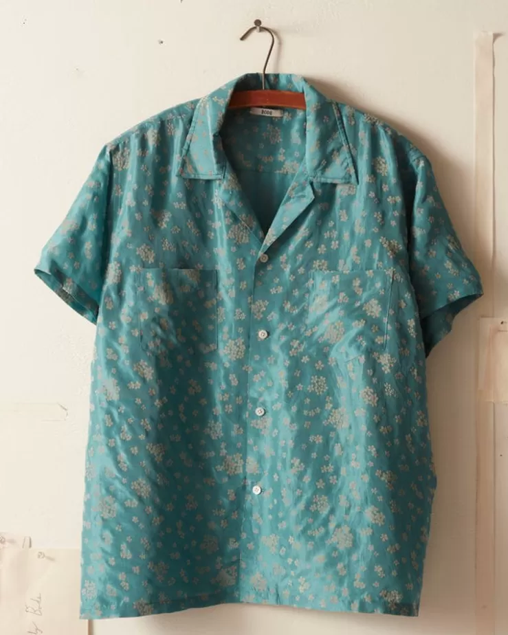 Outlet BODE Floral Flocked Short Sleeve Shirt