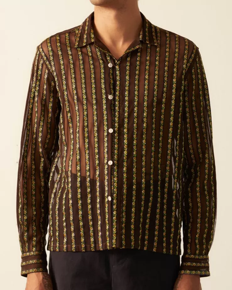 Discount BODE Floret Ribbon Long Sleeve Shirt