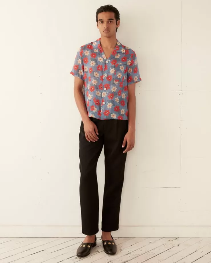 Online BODE Geo Poppy Short Sleeve Shirt Blue