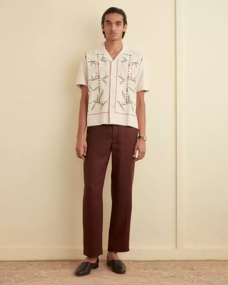 Fashion BODE Gerber Border Short Sleeve Shirt