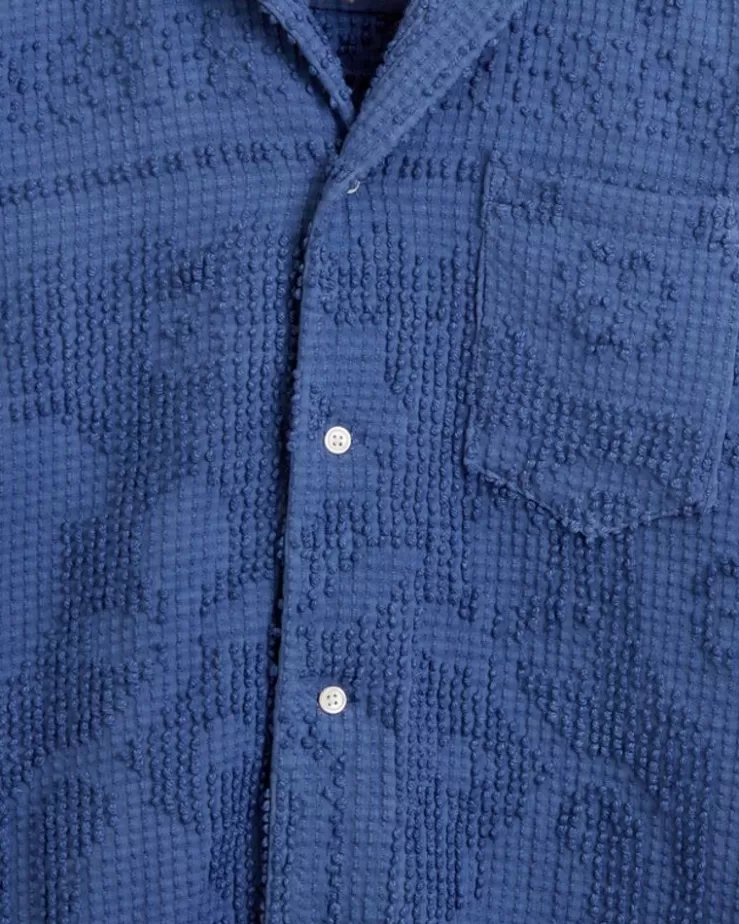 New BODE Highbush Berry Short Sleeve Shirt Blue