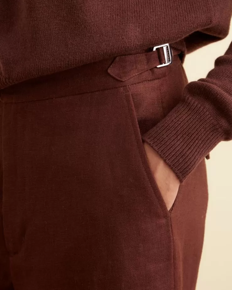 Sale BODE Linen Suiting Trousers - Chocolate