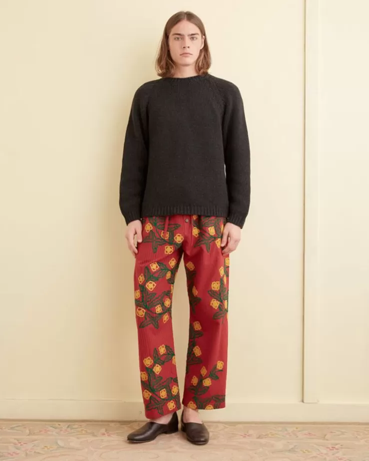 Flash Sale BODE Marigold Wreath Pajama Pants Maroon
