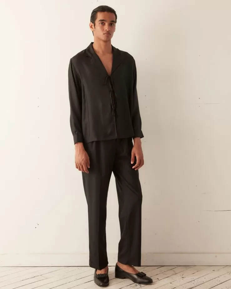 Hot BODE Micro Tie Long Sleeve Shirt - Black