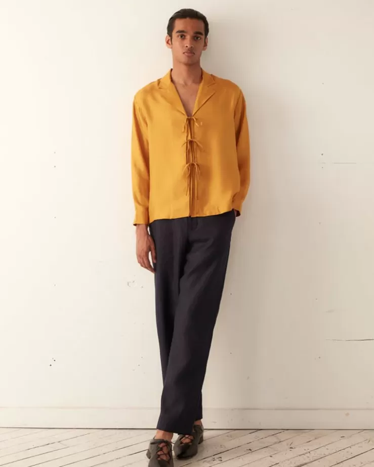 New BODE Micro Tie Long Sleeve Shirt - Golden