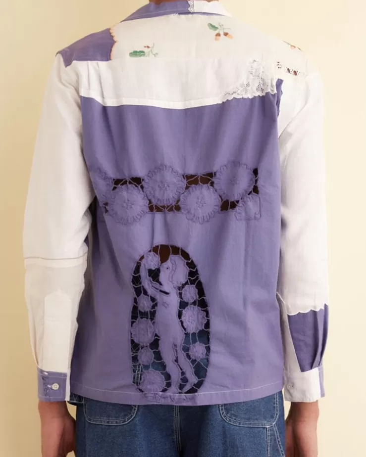 Clearance BODE Patchwork Napkin Long Sleeve Shirt
