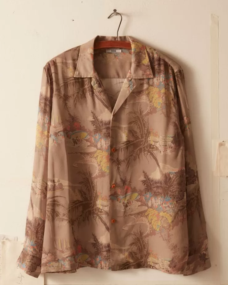 Clearance BODE Riviera Print Long Sleeve Shirt