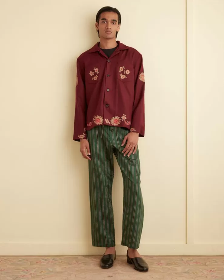 Discount BODE Rococo Overshirt Maroon