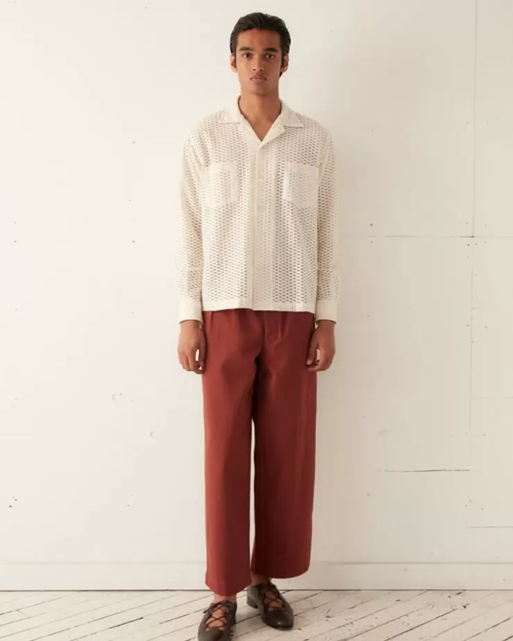 Outlet BODE Sheer Brick Lace Long Sleeve Shirt
