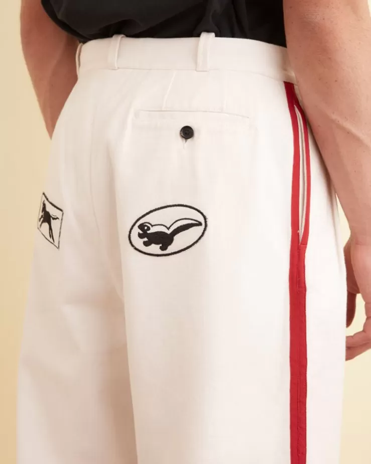 Best Sale BODE Skunk Tail Patch Trousers Red/White