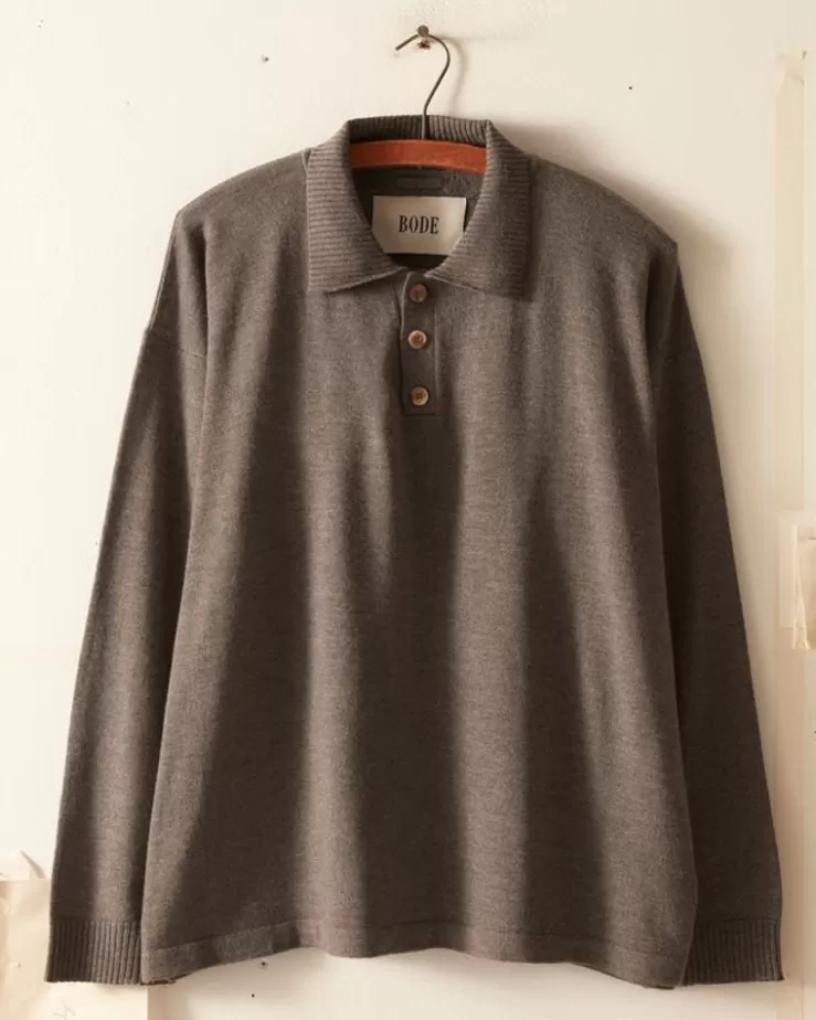 Shop BODE Solid Cycling Polo - Grey