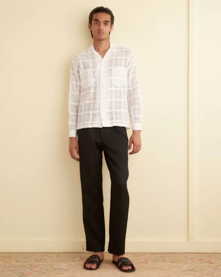 Fashion BODE Tonal Plaid Long Sleeve Shirt