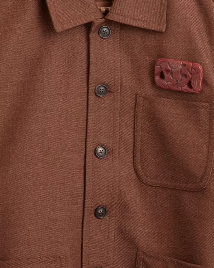 Discount BODE Twill Franck Jacket - Brown