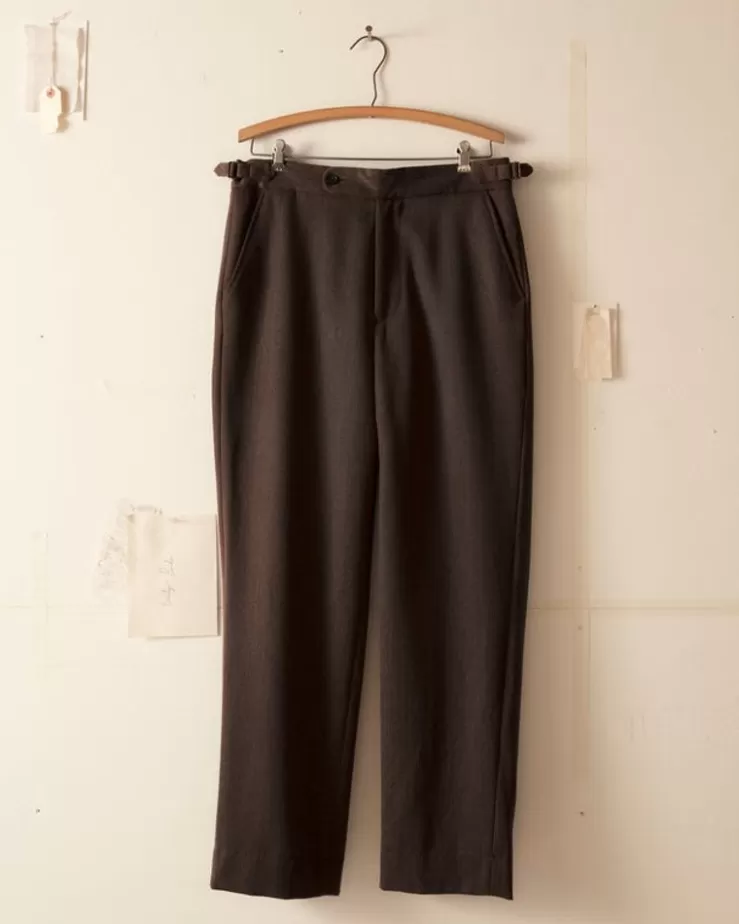 Shop BODE Twill Side Buckle Trousers - Black