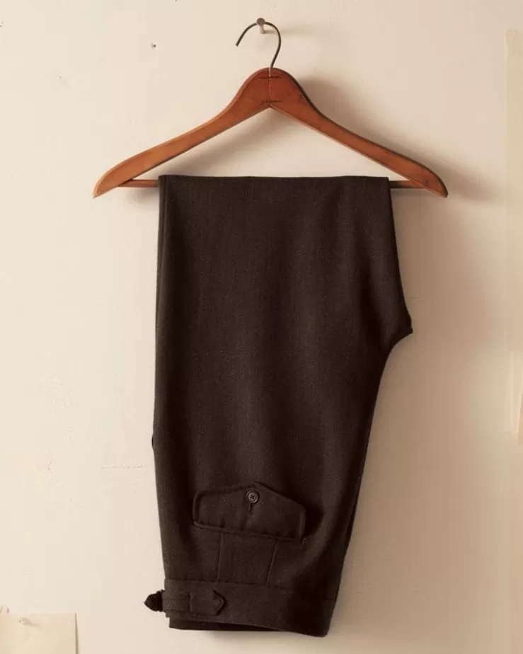 Shop BODE Twill Side Buckle Trousers - Black