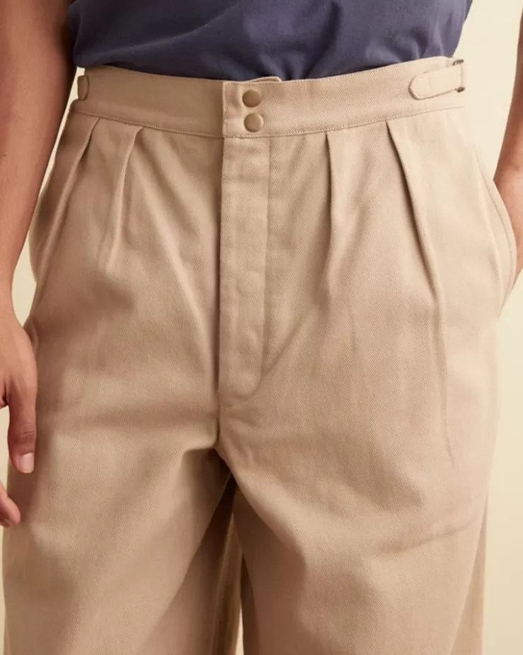 Hot BODE Wide Leg Snap Trousers - Khaki