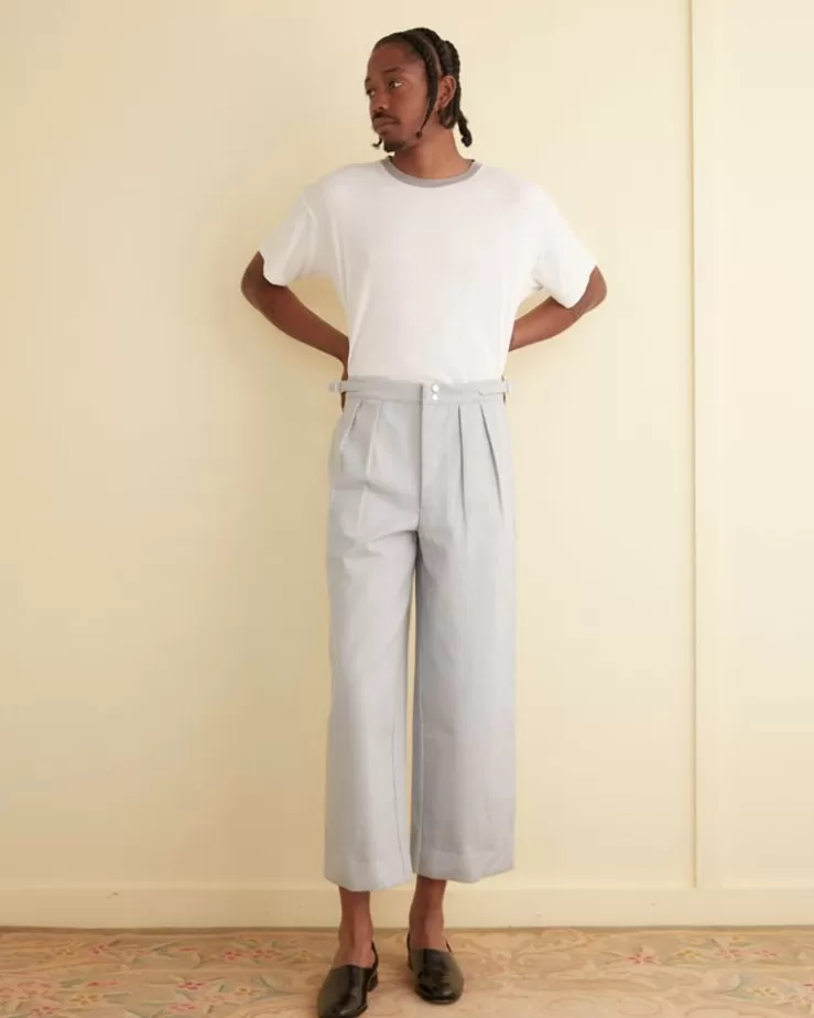 Cheap BODE Wide Leg Snap Trousers - Light Blue