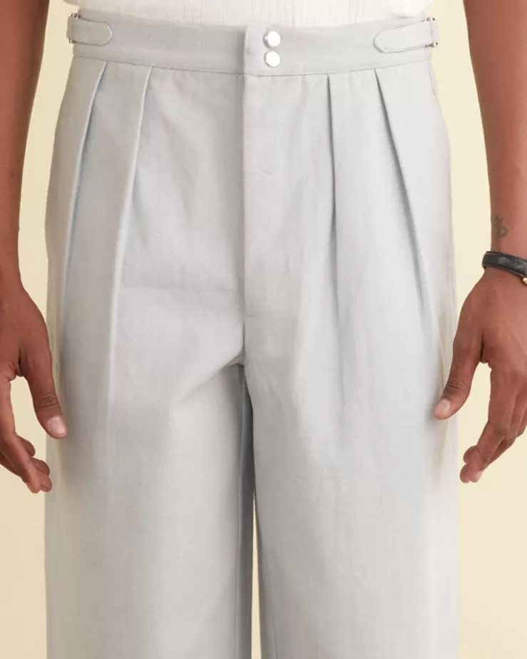Cheap BODE Wide Leg Snap Trousers - Light Blue